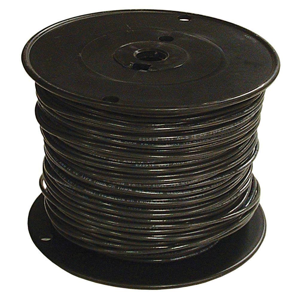 Southwire 1000 ft. 6 Black Stranded CU SIMpull THHN Wire 20493305