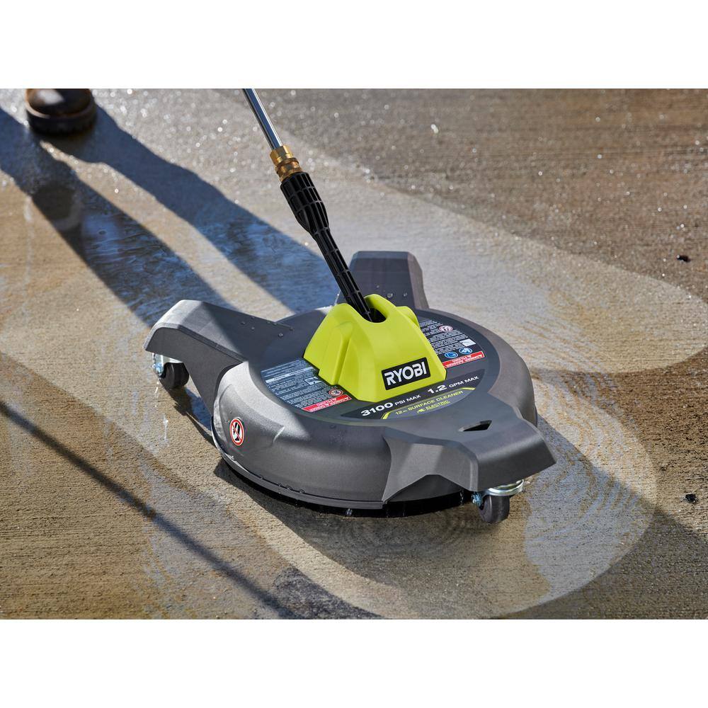 RYOBI 2700 PSI 1.1 GPM Cold Water Electric Pressure Washer and 12 in. Surface Cleaner with Caster Wheels RY142711-SC12