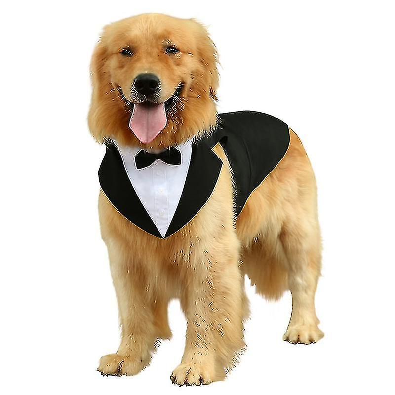 Formal Dog Tuxedo Bandana Dog Wedding Bandana Collar Dog Collar With Bow Tie Adjustable Dog Bowtie Collar Bandana
