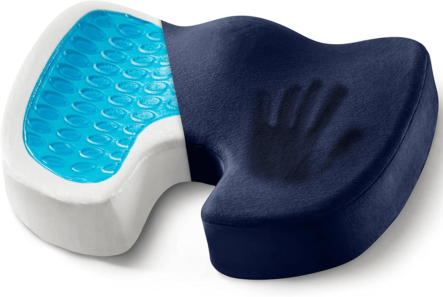 Gel Enhanced Seat Cushion - Non-Slip Orthopedic Gel and Memory Foam Cushion For Tailbone Pain - Office Chair Car Seat Cushion - Sciatica and Back Pain Relief (Black)