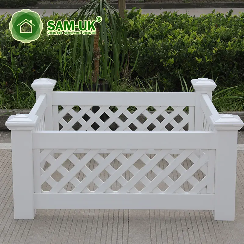 Supply and export high quality customizable  white plastic pvc Vinyl Flower rectangular planter box