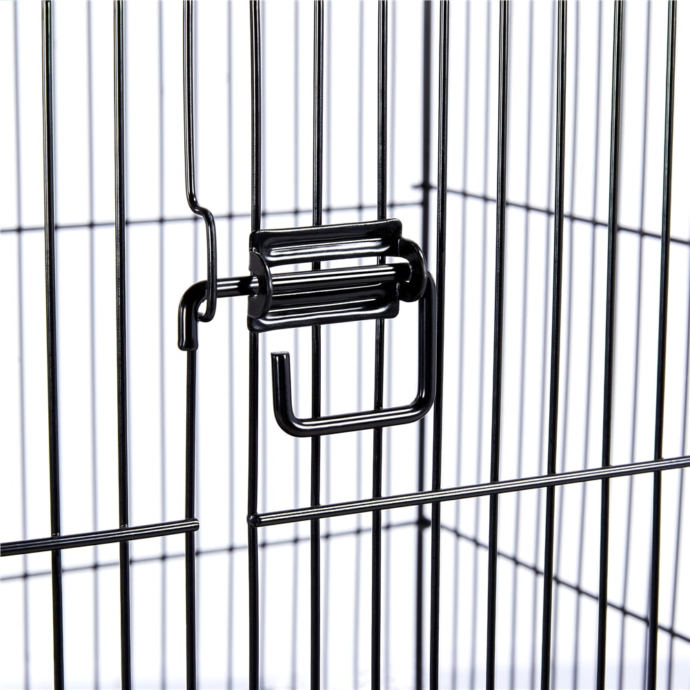 Easyfashion Rolling Metal Parrot Cage with Open Top For Small Birds， Black， 59