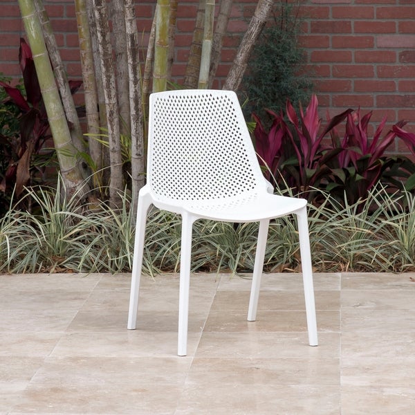 White 9-piece Rectangular Side Chair Patio Dining Set -  - 20731865