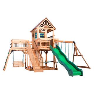 Backyard Discovery Caribbean All Cedar Swing Playset 1606029com