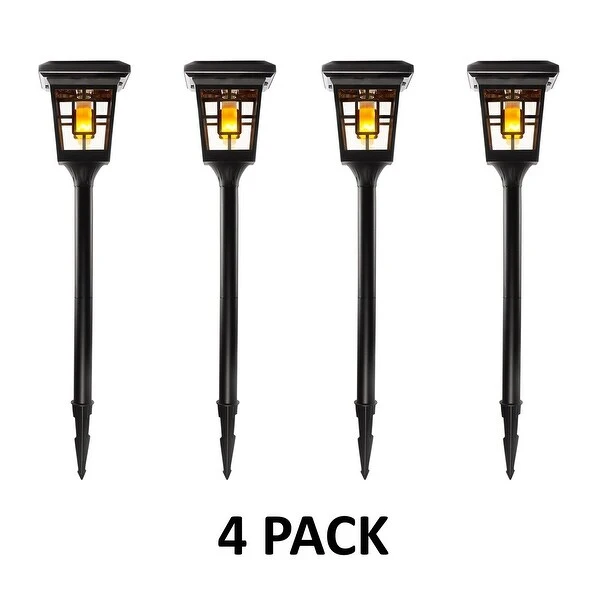 Multi-Purpose Solar Path Light with Flame Bulb - 4PK