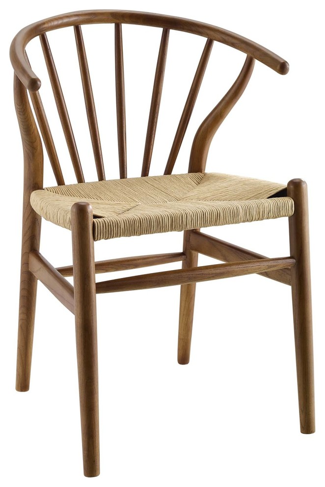 Flourish Spindle Wood Dining Side Chair  Walnut   Midcentury   Dining Chairs   by Mid Mod  Houzz