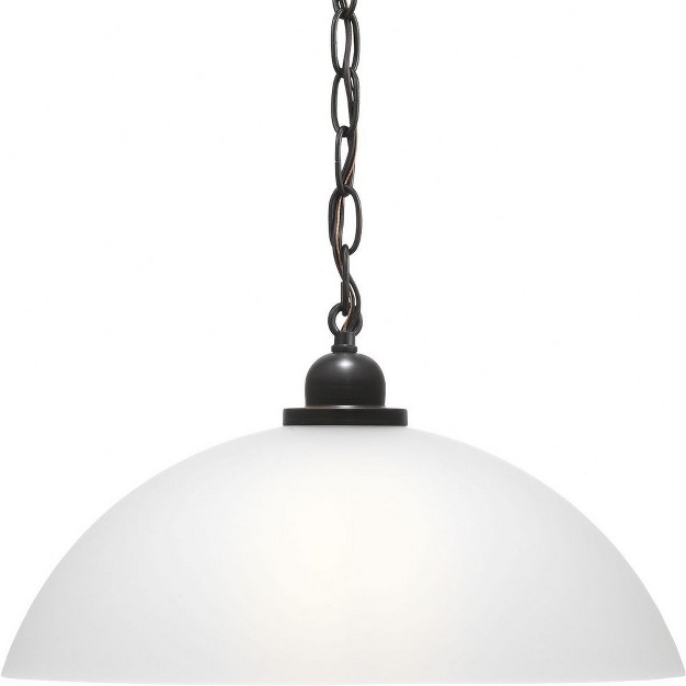 Progress Lighting Classic Dome Pendant 1 light Ceiling Light Brushed Nickel Etched Glass Shade