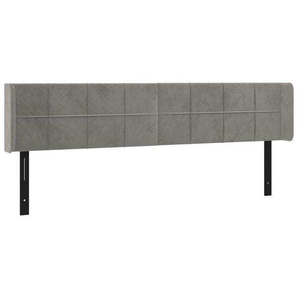 vidaXL Headboard with Ears Dark/Light Gray Velvet - - 37455508