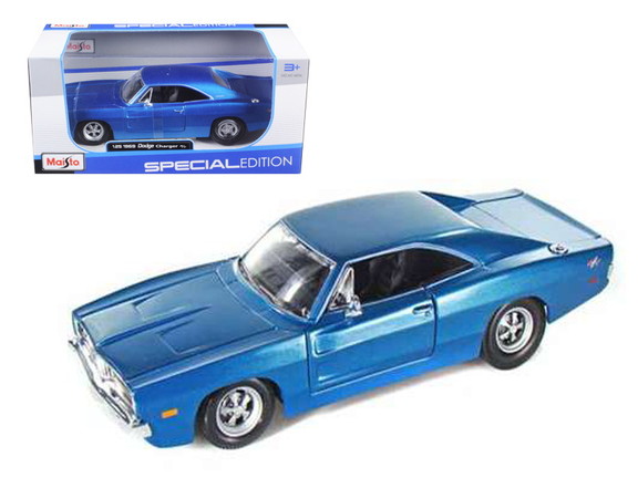 Maisto 1969 Dodge Charger R/T Hemi Blue 1/25 Dieca...