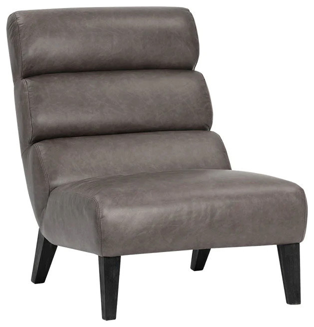 Isano Lounge Chair  Marseille Concrete Leather   Transitional   Armchairs And Accent Chairs   by Peachtree Fine Furniture  Houzz