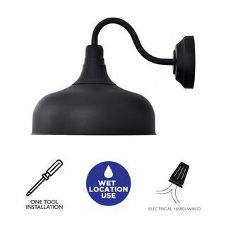 C Cattleya 1-Light Black 12W LED Outdoor Barn Light Sconce CA1954-W