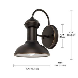 Globe Electric Jamenson Oil-Rubbed Bronze Farmhouse IndoorOutdoor 1-Light Wall Sconce (2-Pack) 44305