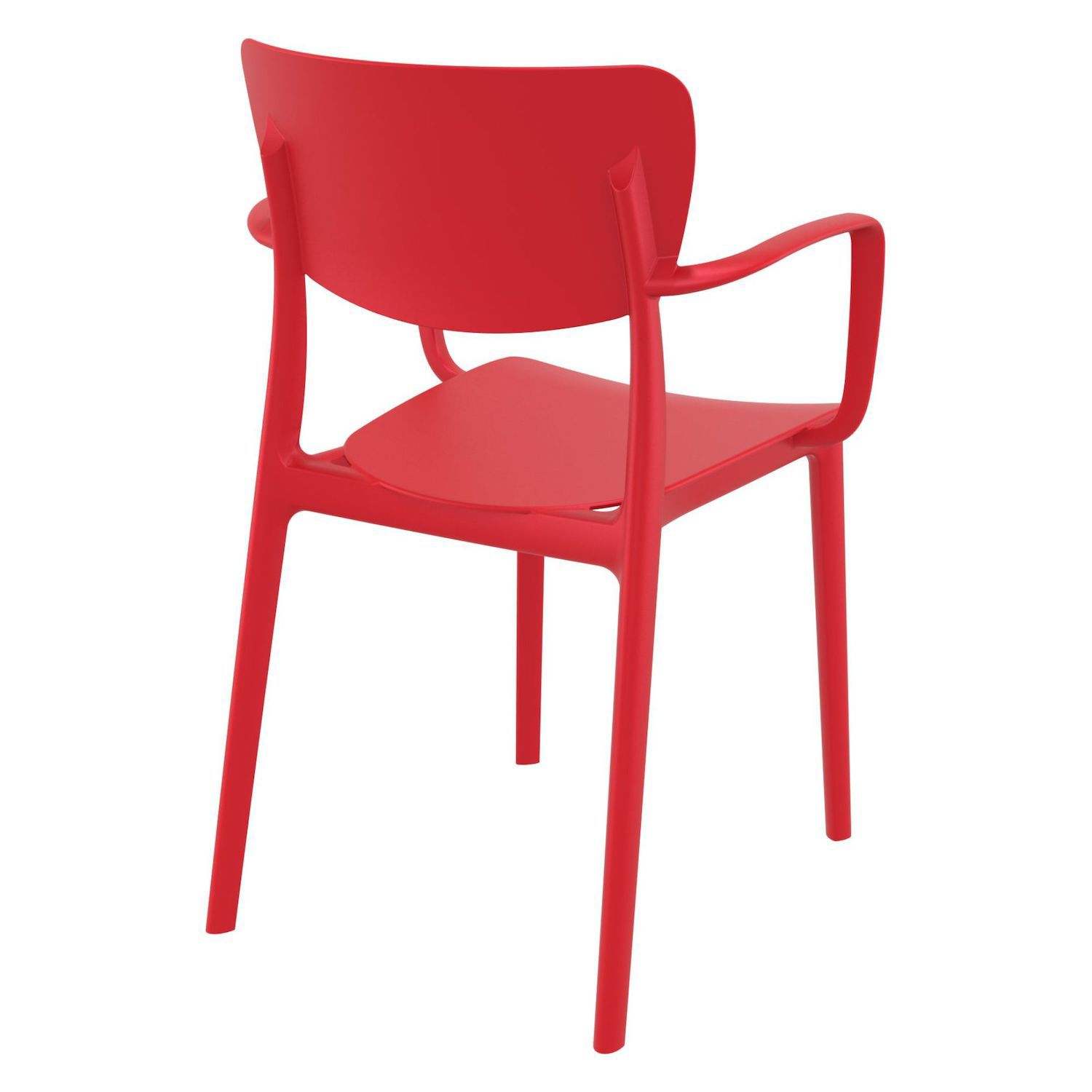 33 Red Solid Stackable Patio Dining Arm Chair