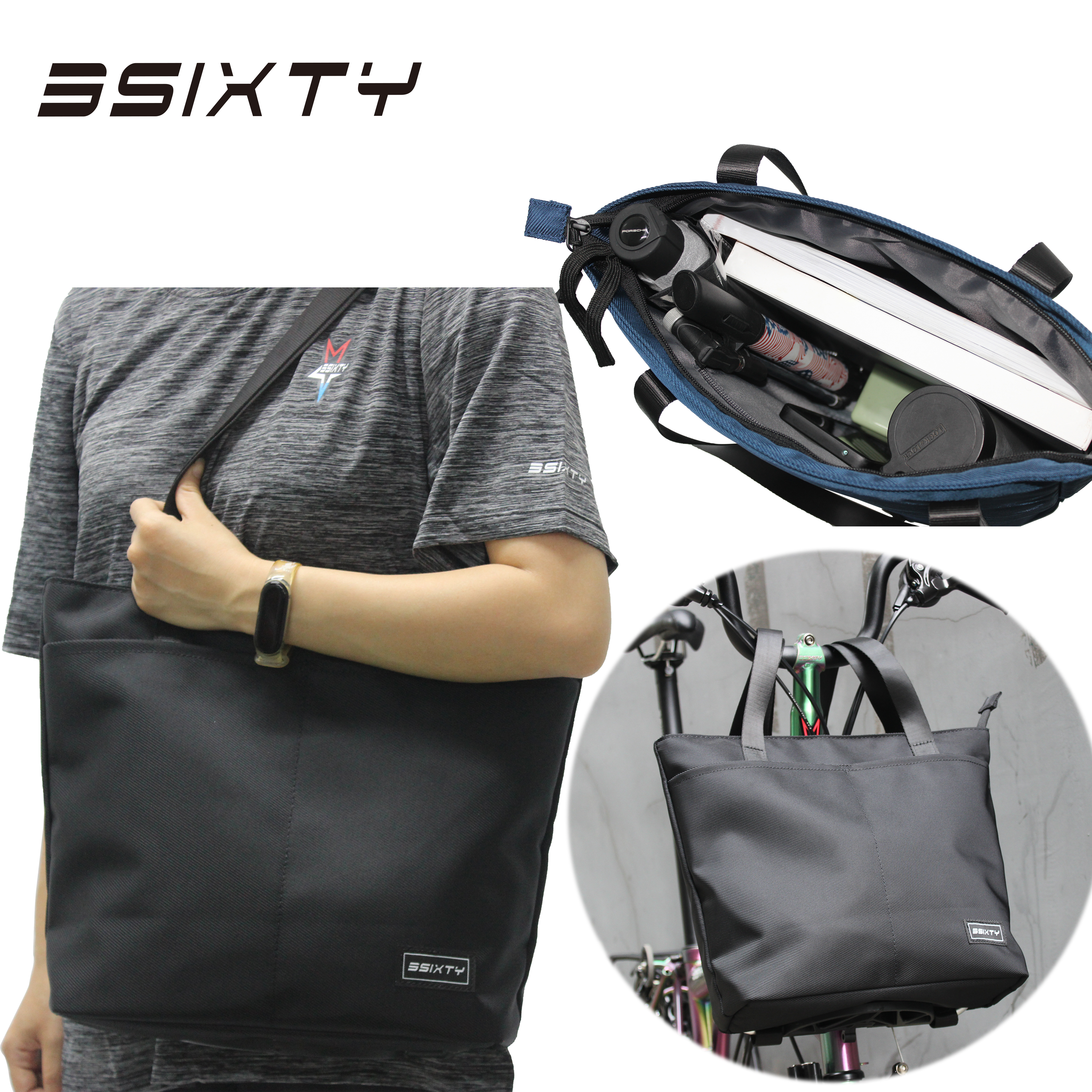 3SIXTY Waterproof Bike Handlebar Bag Portable Cycling Bicycle Bag For Brompton Folding Bikes Bike Accessories Shoulder Bag