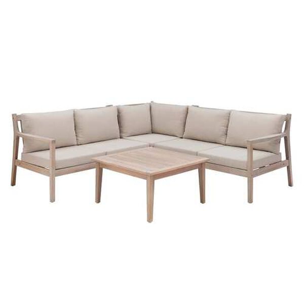 Raife Beige Natural Outdoor Sectional Sofa Set