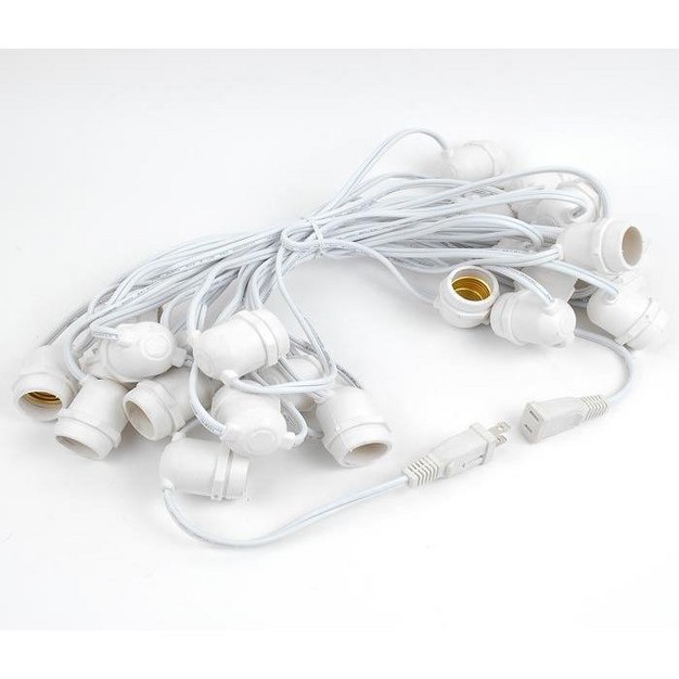 Novelty Lights Edison Outdoor String Lights With 25 In line Sockets White Wire 37 5 Feet