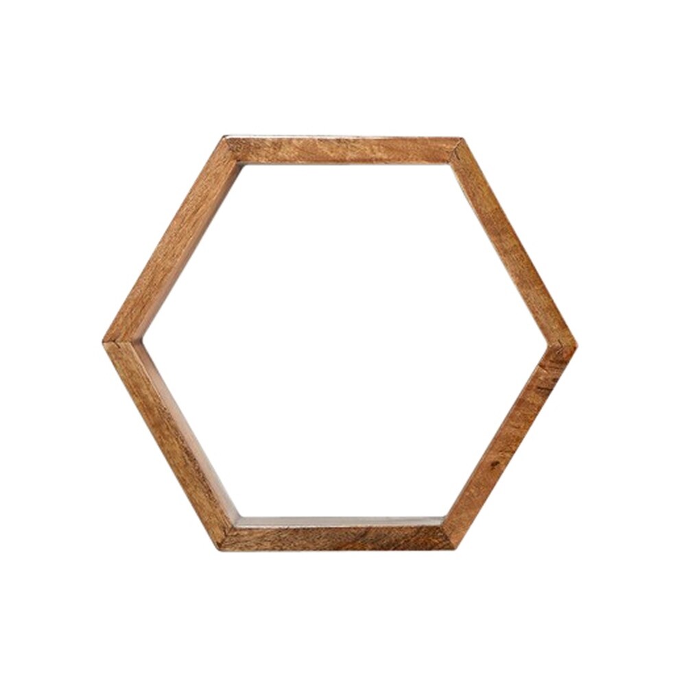 Set of 5 Wooden Hexagon Honeycomb Wall Shelves 12\