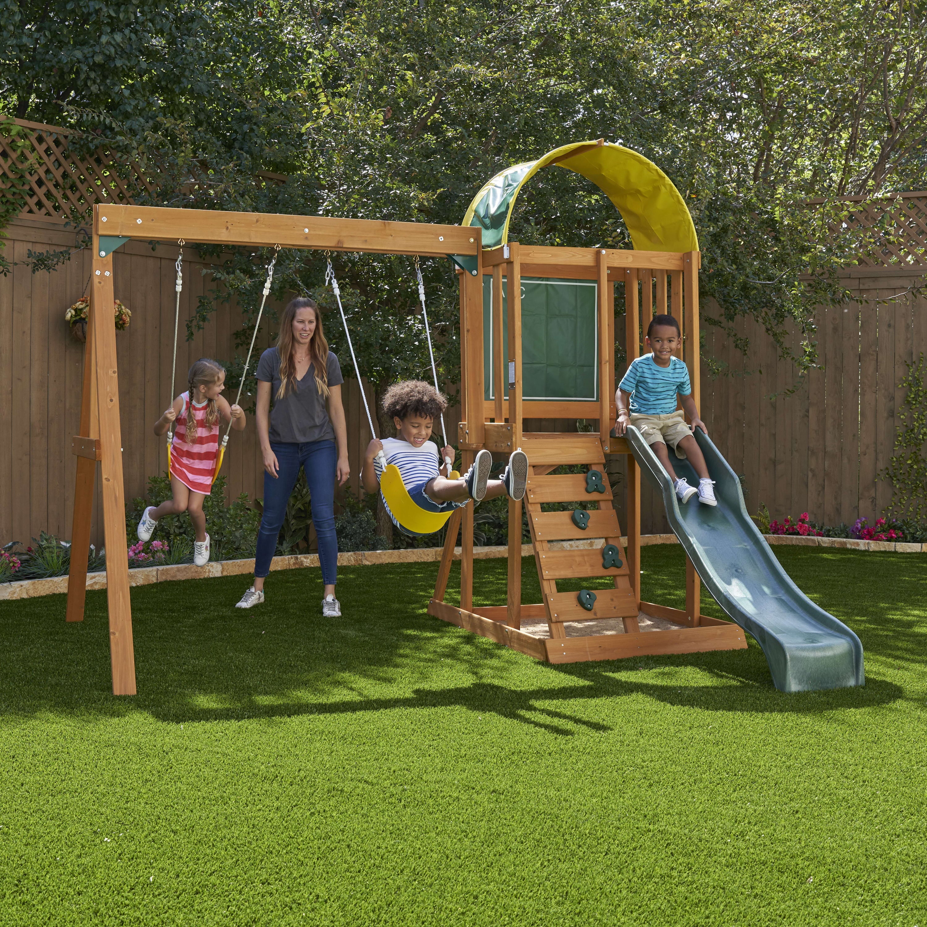 KidKraft Ainsley Fort Wooden Outdoor Playset/ Swing Set