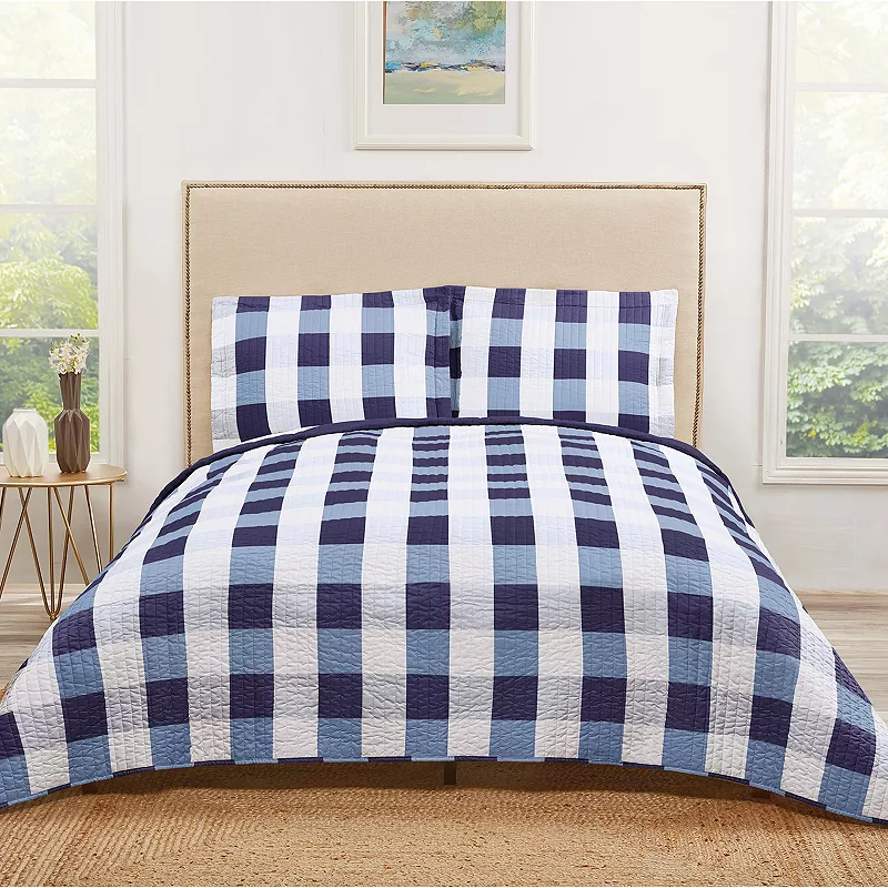 Truly Soft Everyday Buffalo Plaid Quilt and Sham Set