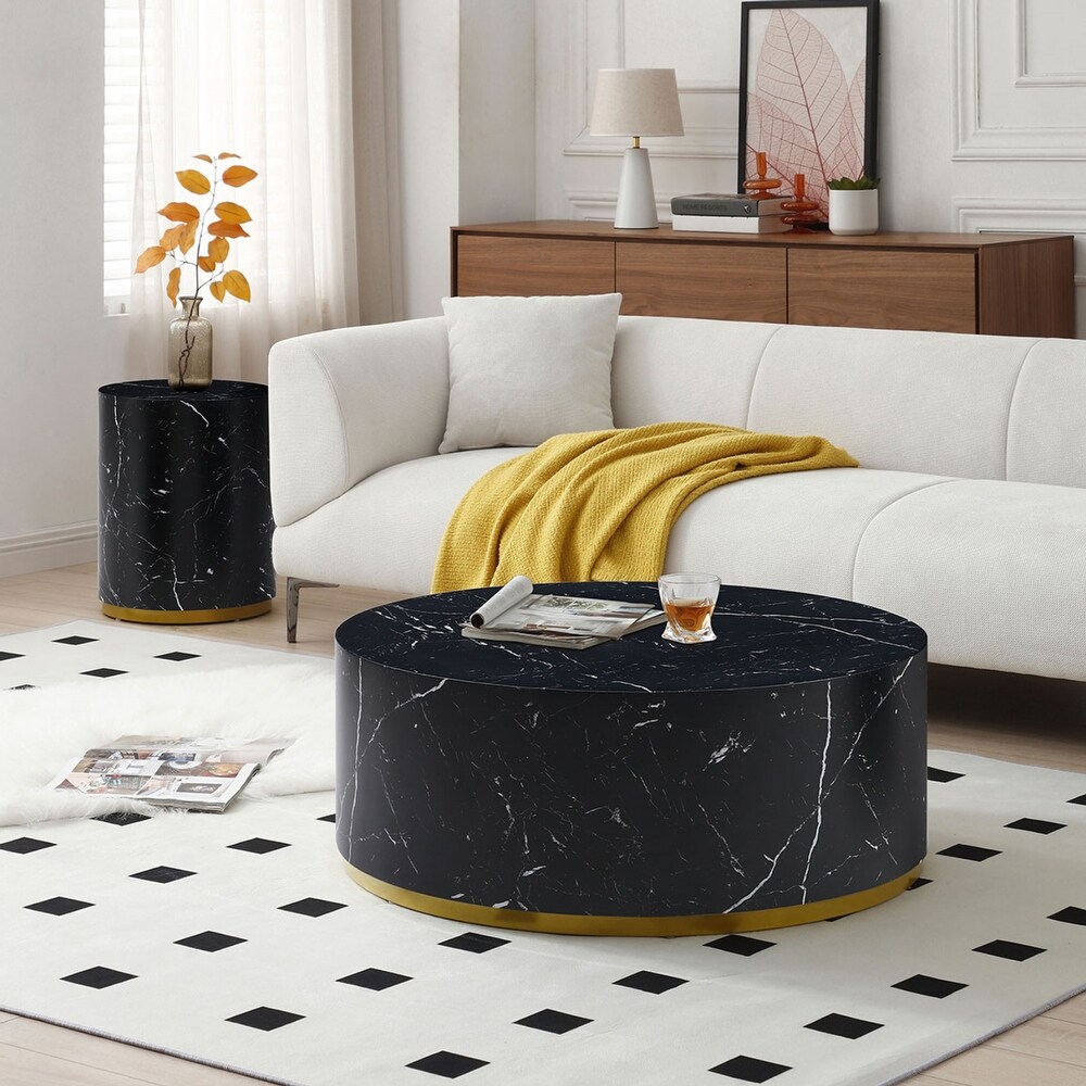 Marble Williamspace Fully Assembled Round Side Coffee Table For Living Room