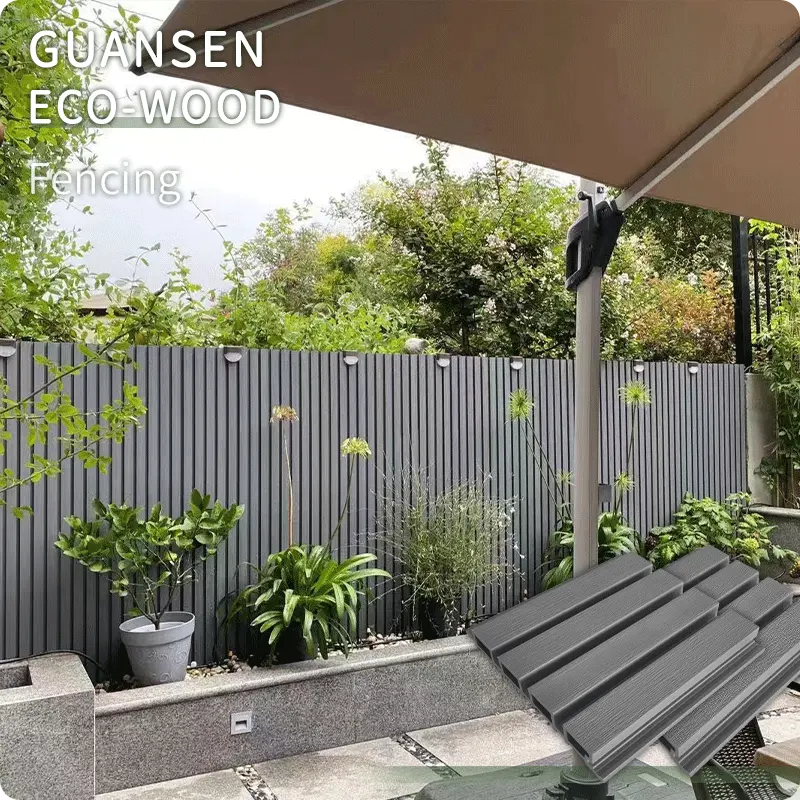 Easy Installation Privacy Decorative Outdoor Garden Fence Wood Composite WPC Fence Panels