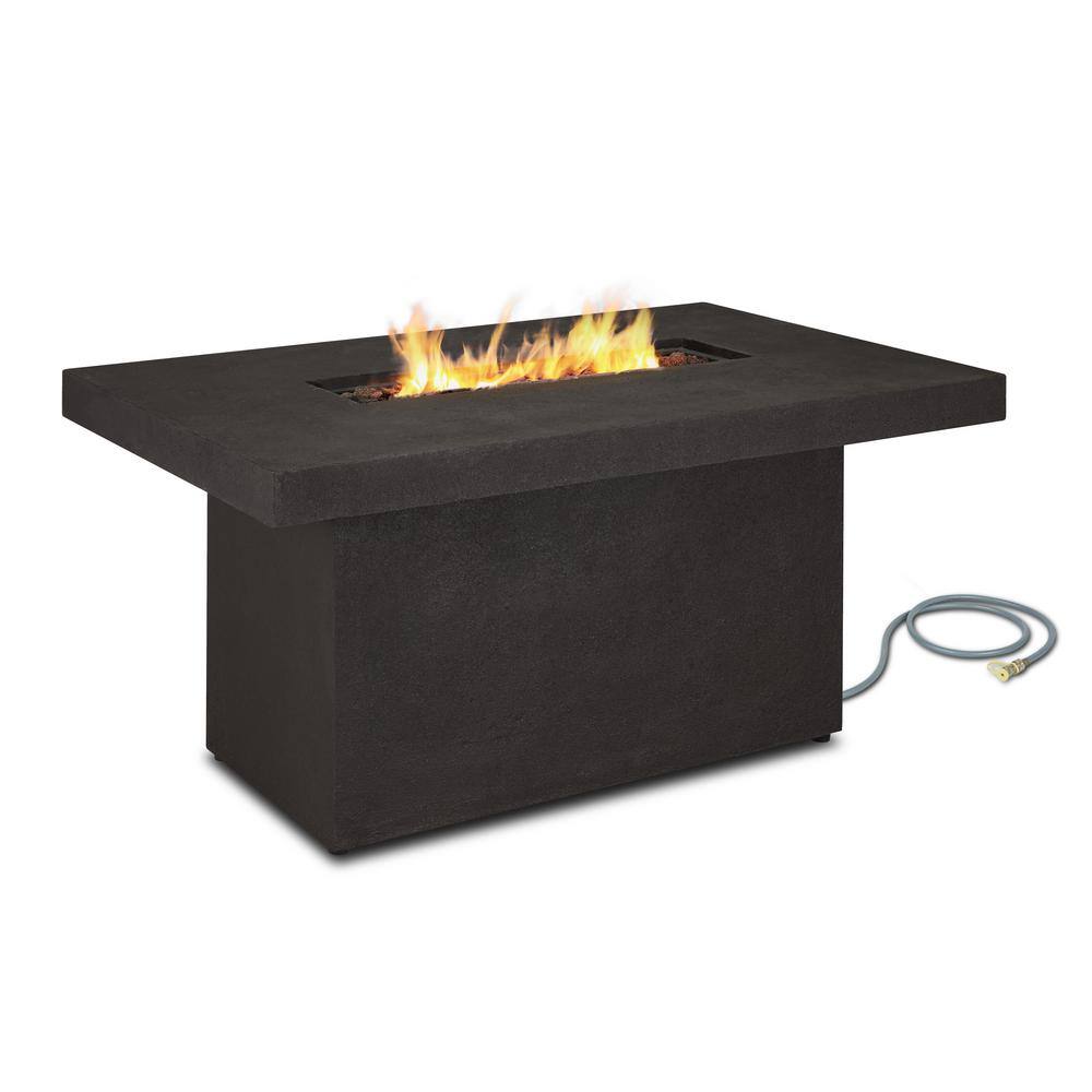 Real Flame Ventura 50 in. x 24 in. Rectangle MGO Propane Fire Pit in Kodiak Brown with Natural Gas Conversion Kit C9640LP-TKB