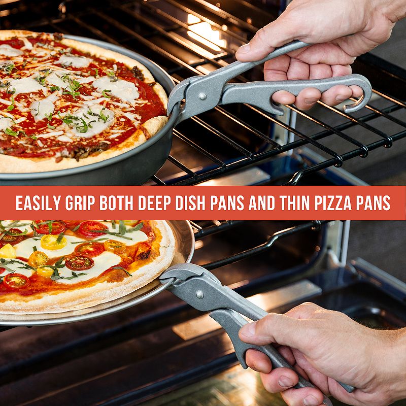 Chef Pomodoro Premium Pizza Pan Gripper， 8-inch Cast Aluminum， Deep Dish Heavy Duty Pans