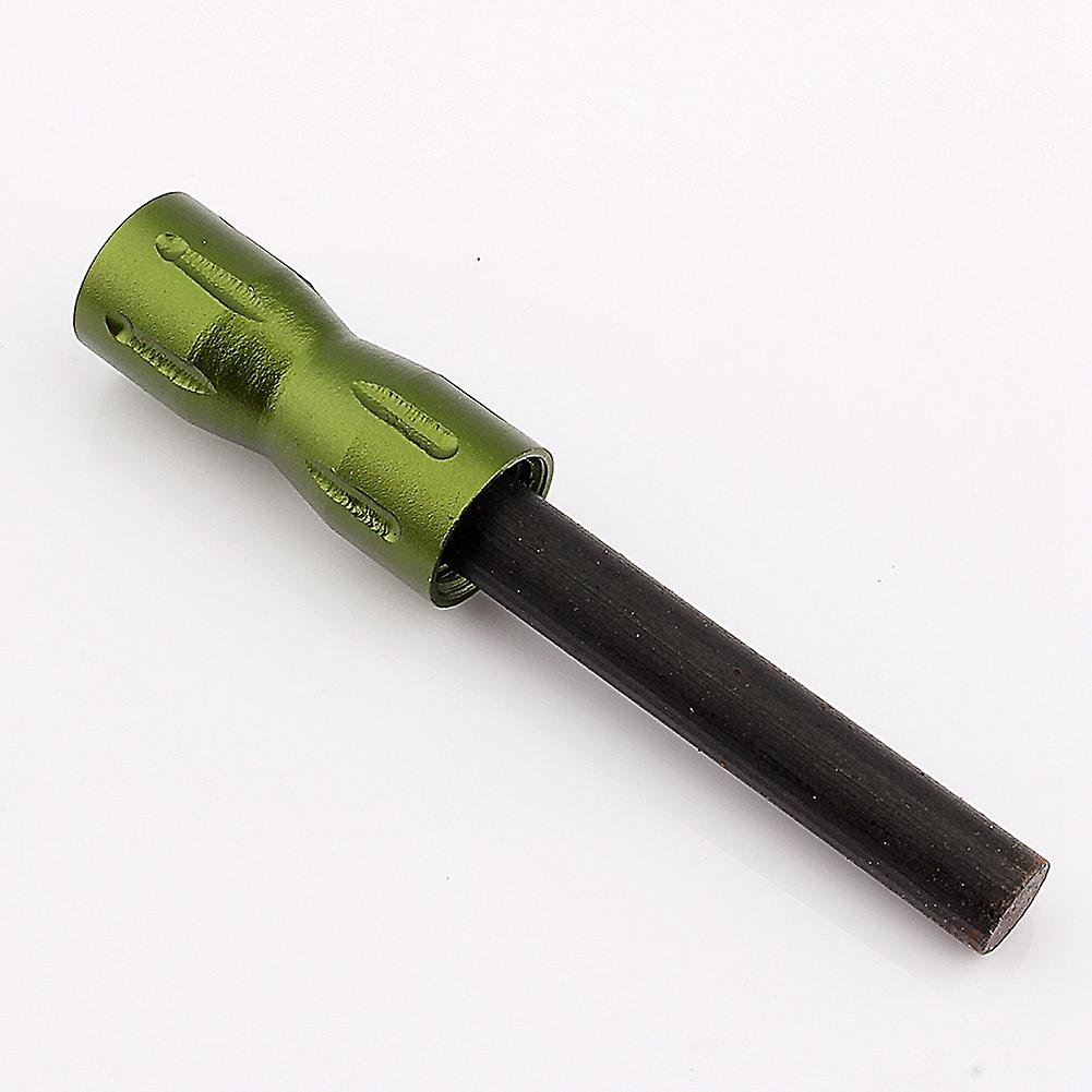 Outdoor Survival Camp Edc Alloy Waterproof Magnesium Flint Stone Cnc Gear Pocket (green)