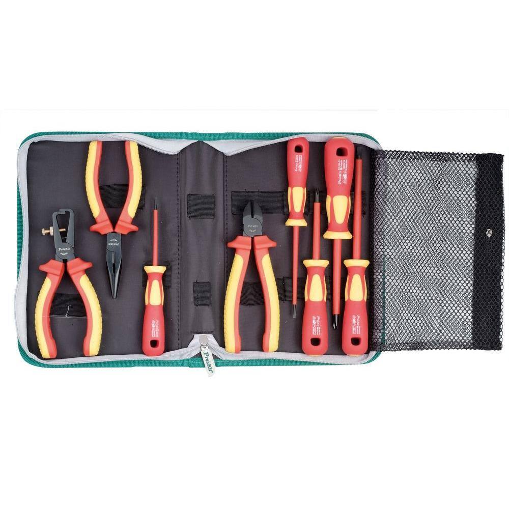 Pro'sKit 8-Piece 1000-Volt Insulated Screwdriver and Plier Set 902-215