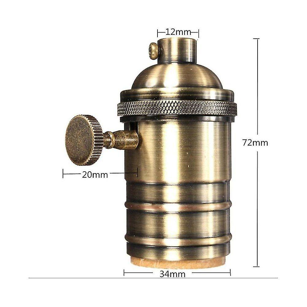 Retro Lamp Holder E26 / E27 Antique Copper Brass Lamp Holder With On/off Switch Es Screw Switch Pendant Light Holder