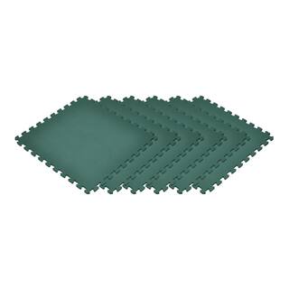 Norsk Dark Green 24 in. x 24 in. EVA Foam Non-Toxic Solid Color Interlocking Tile (54-Tile) 240347_9