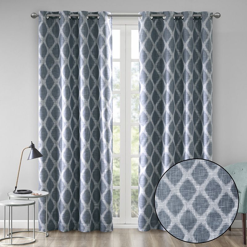 SunSmart Blackout 1-Panel Kagen Printed Ikat Window Curtain