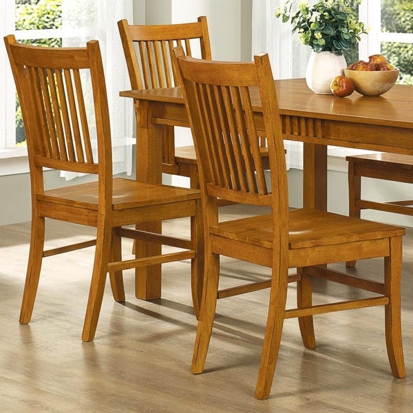 Wood Mission Country Style Dining Chairs (Set of 2)