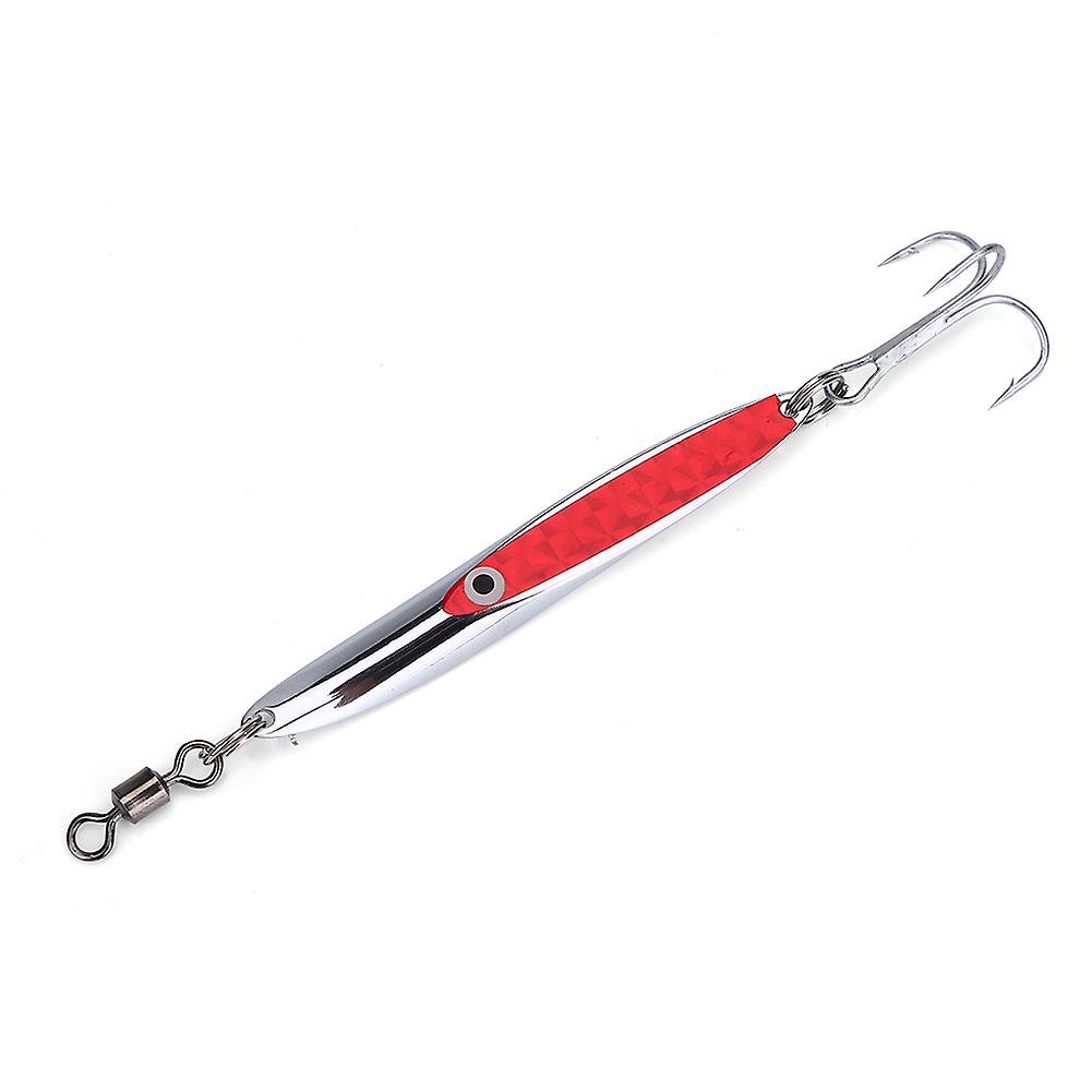 Lures Sequins Metal Bass Hard Spoon Bait Jig Lure Artificial Hook (red 21g)