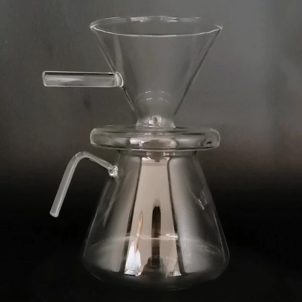 Manual Drip Brewer Coffee Pot Glass Carafe Teapot for Home Office, 600ml Capacity