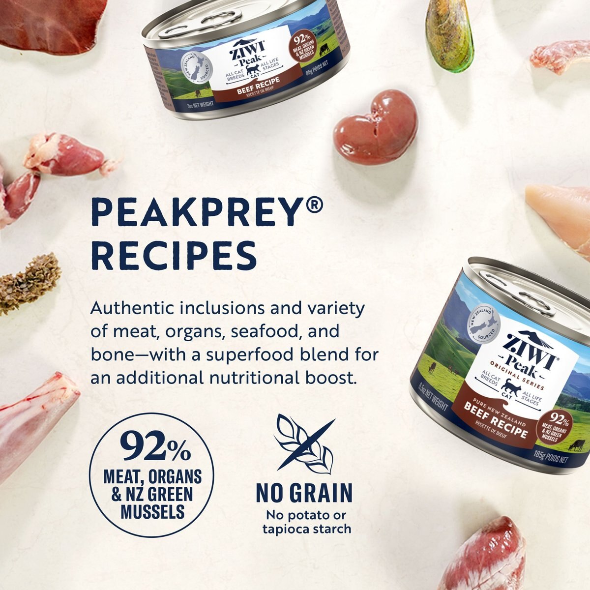 Ziwi Peak Beef Recipe Canned Cat Food