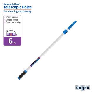 Unger 6 ft. Aluminum Telescoping Pole with Connect and Clean Locking Cone and Quick-Flip Clamps 972920