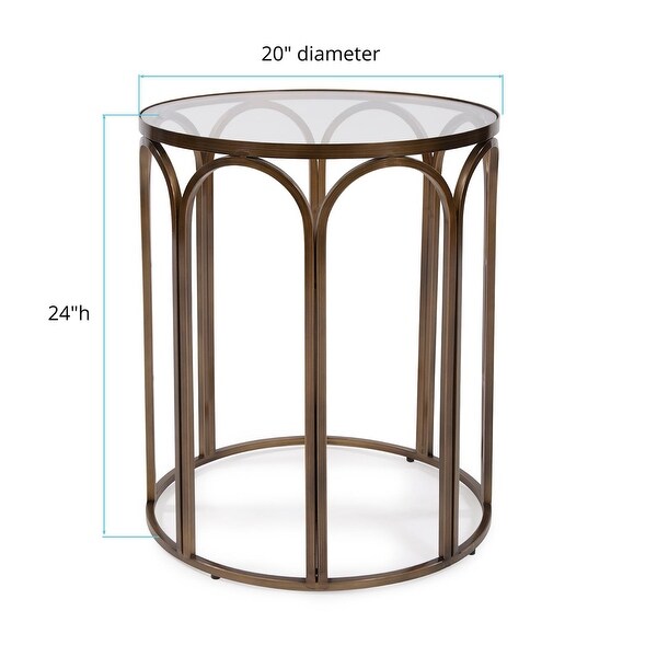 Allan Andrews Round Brass Metal Side and Accent Table