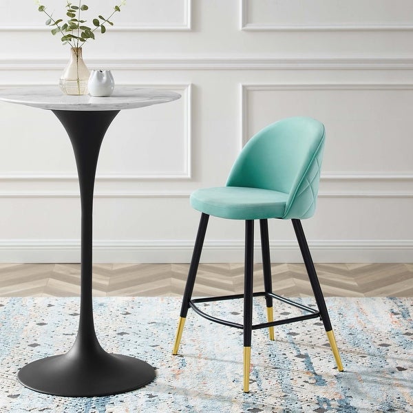 Cordial Performance Velvet Counter Stools - Set of 2