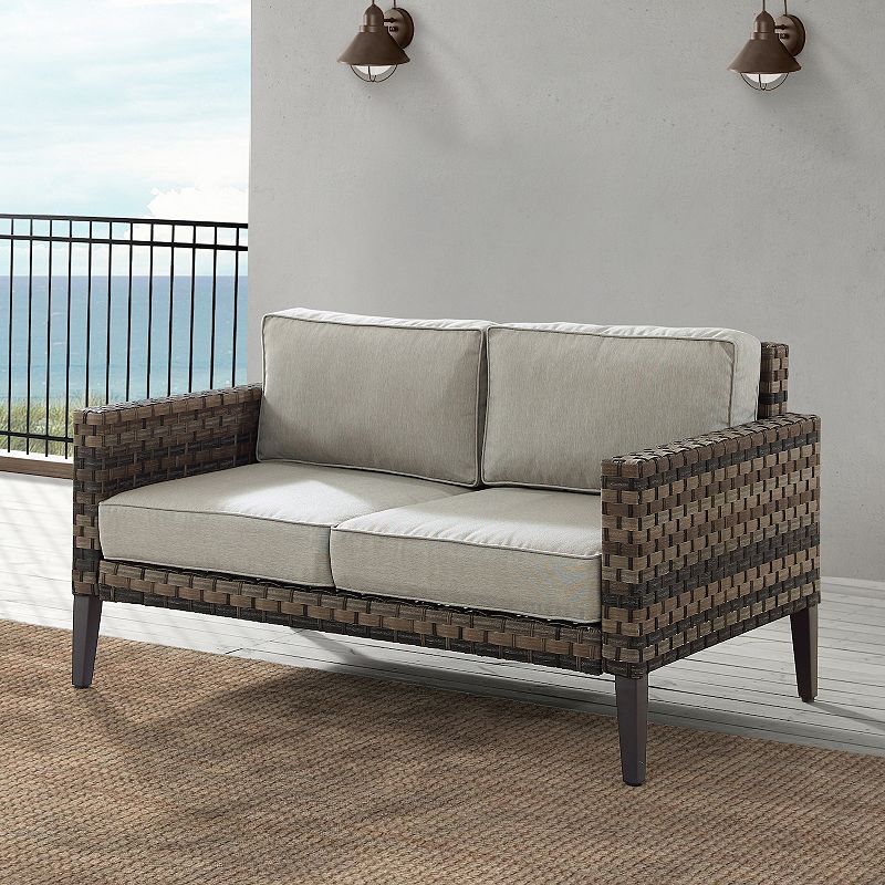 Crosley Prescott Patio Wicker Loveseat Couch