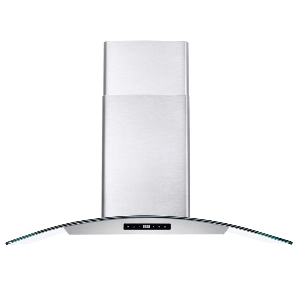 Cosmo 36 in. Ducted Wall Mount Range Hood in Stainless Steel with Touch Controls  LED Lighting and Permanent Filters