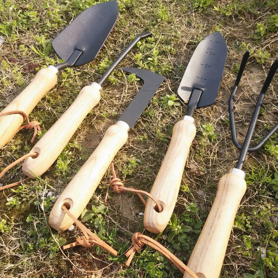 Hot sale s Wood/Metal Garden Tool Garden Hand Tool Carbon steel 6pcs garden tools sets with high quality