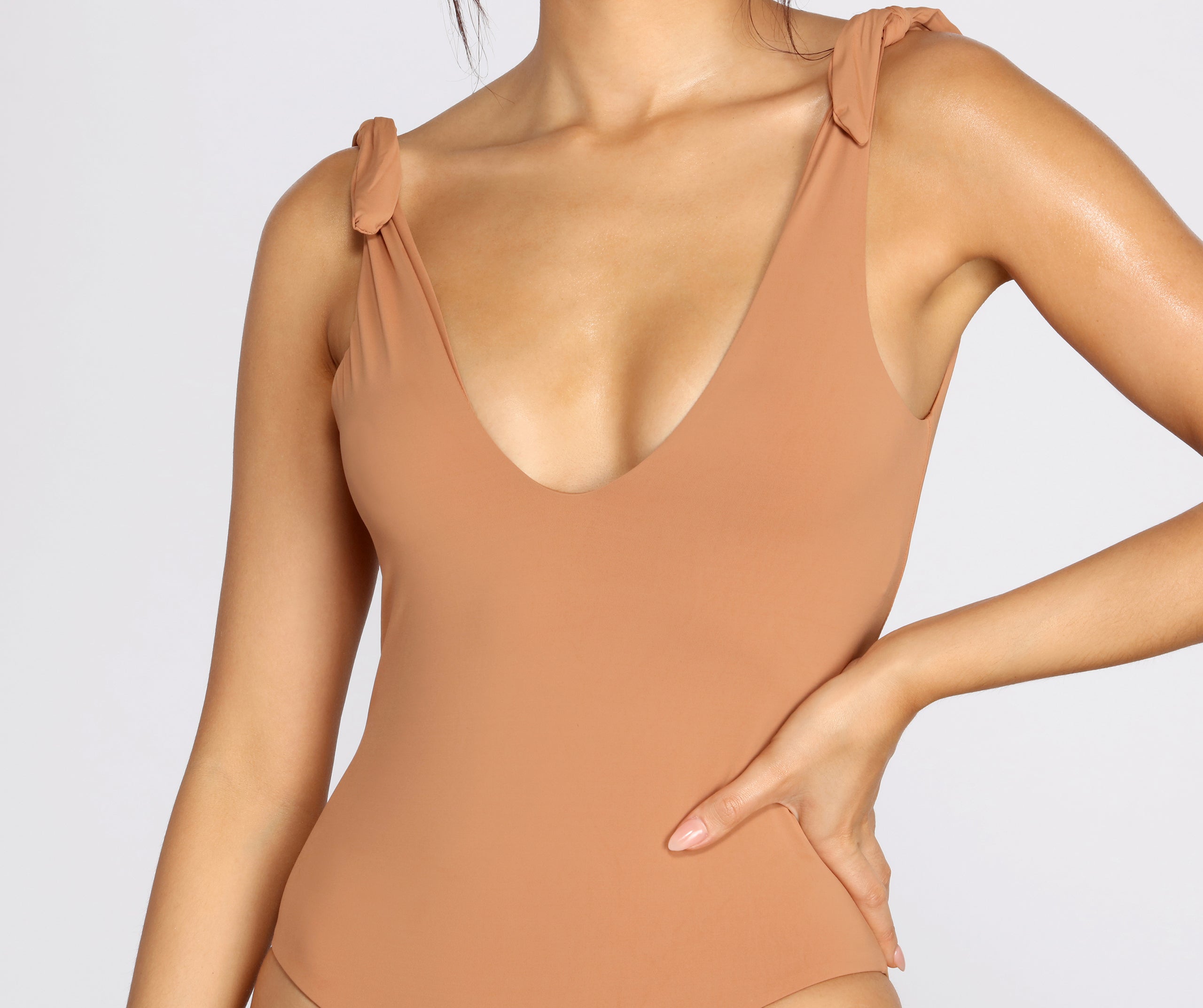 Natural Beauty Tie Shoulder Swimsuit