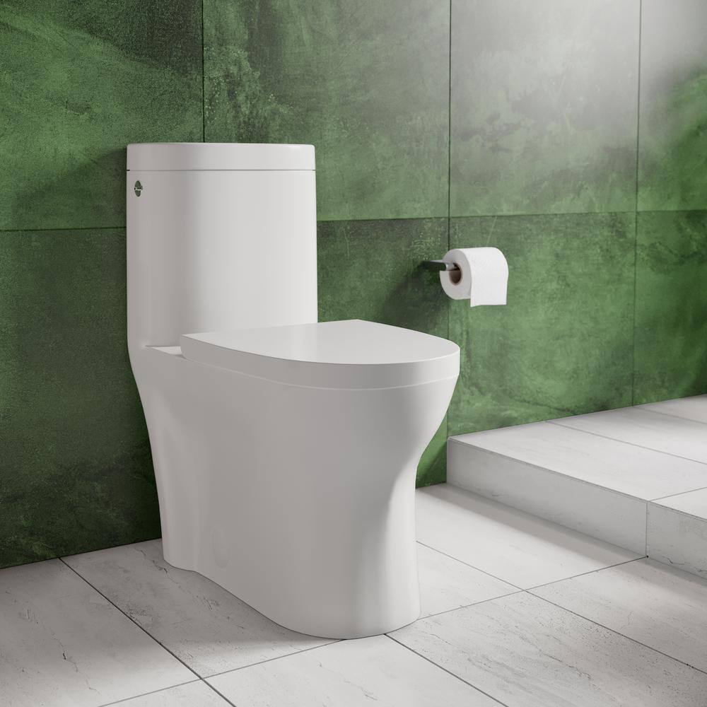 Swiss Madison Monaco 1-Piece 1.11.6 GPF Dual Touchless Flush Elongated Toilet in White Seat Included SM-1T263