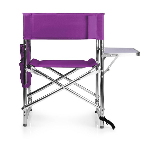 Picnic Time Sports Chair With Table And Pockets Purple
