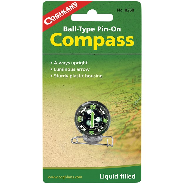 Coghlan x27 s Ball type Pin on Compass Liquid Filled Survival Camping Emergency