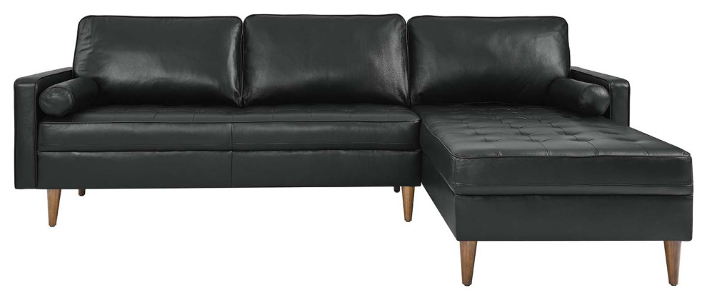 Valour 98 quotLeather Sectional Sofa   Midcentury   Sectional Sofas   by Modway  Houzz