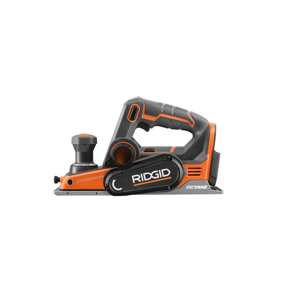 RIDGID 18V OCTANE Brushless Cordless 3-1/4 in. Planer Kit with Dust Bag, Dust Port, Edge Guide, 2.0 Ah Battery, and Charger R8481KSBN