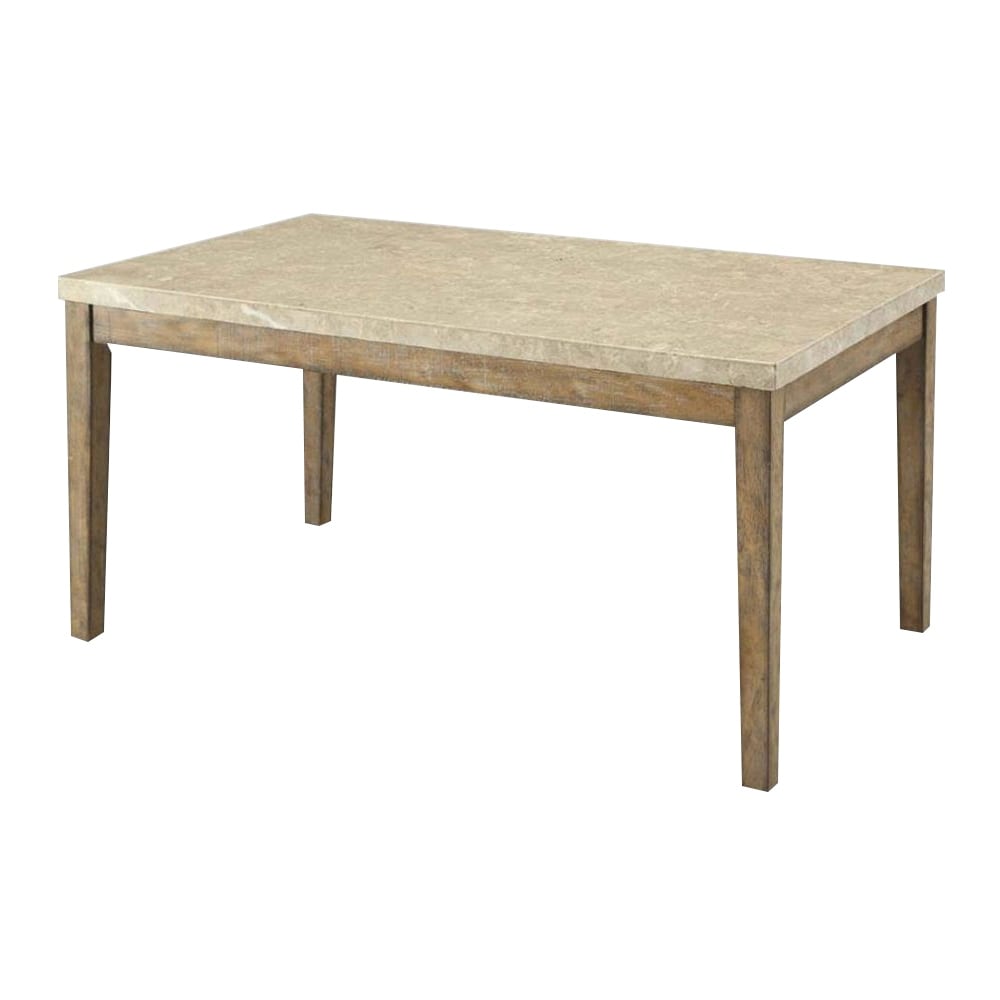 Claudia Dining Table in Marble Top   Salvage Brown Finish