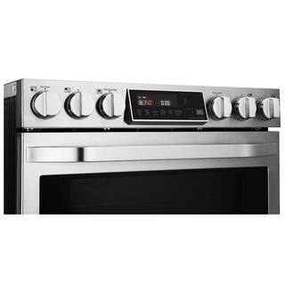 LG STUDIO 30 in. 6.3 cu. ft. Smart Slide-In Electric Range with ProBake Convection Oven and Self-Clean in. Stainless Steel LSSE3027ST